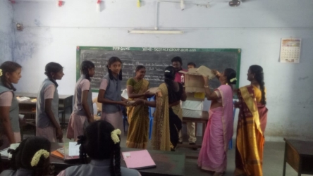 Pad Kit distribution Sunderpandiam School July 2019