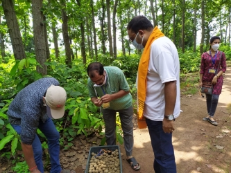 Dispersing Seed Balls, Birbhum, W Bengal